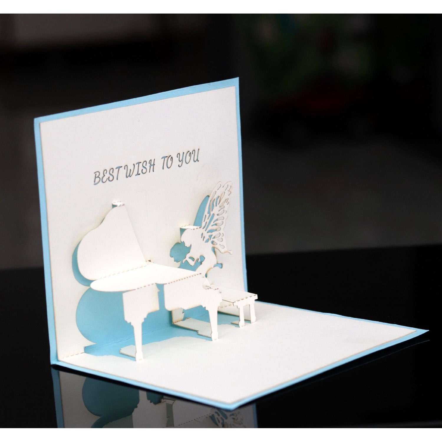 Teachers' Day Blessing Card Concert Invitation Card Baby Blue Card